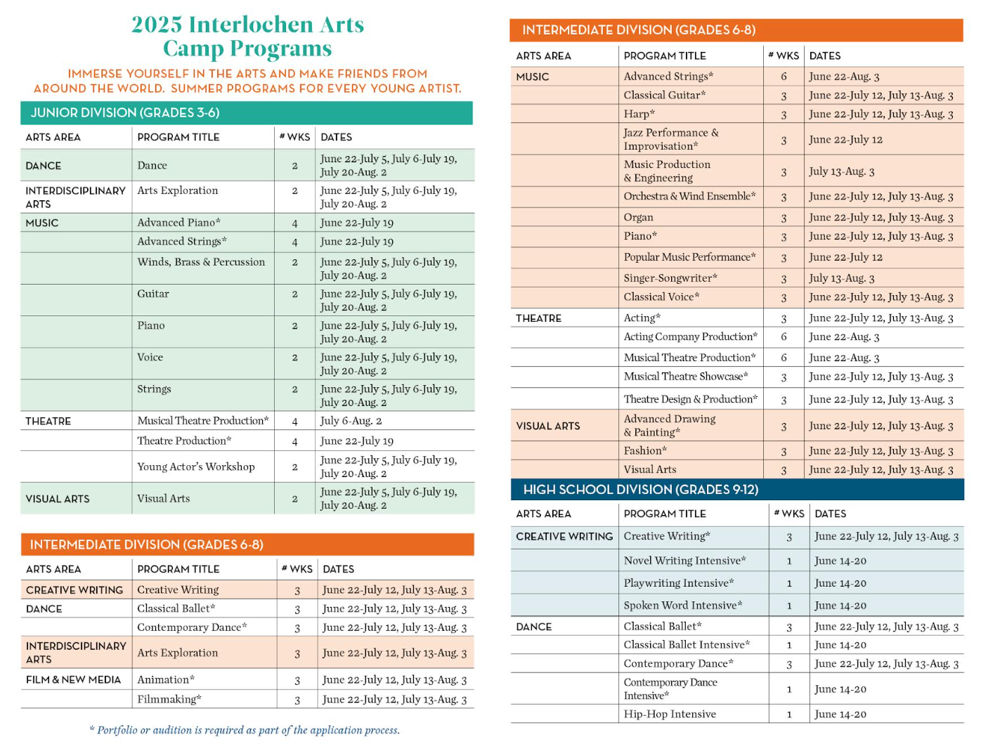Interlochen Arts CAmp program guide thumbnail