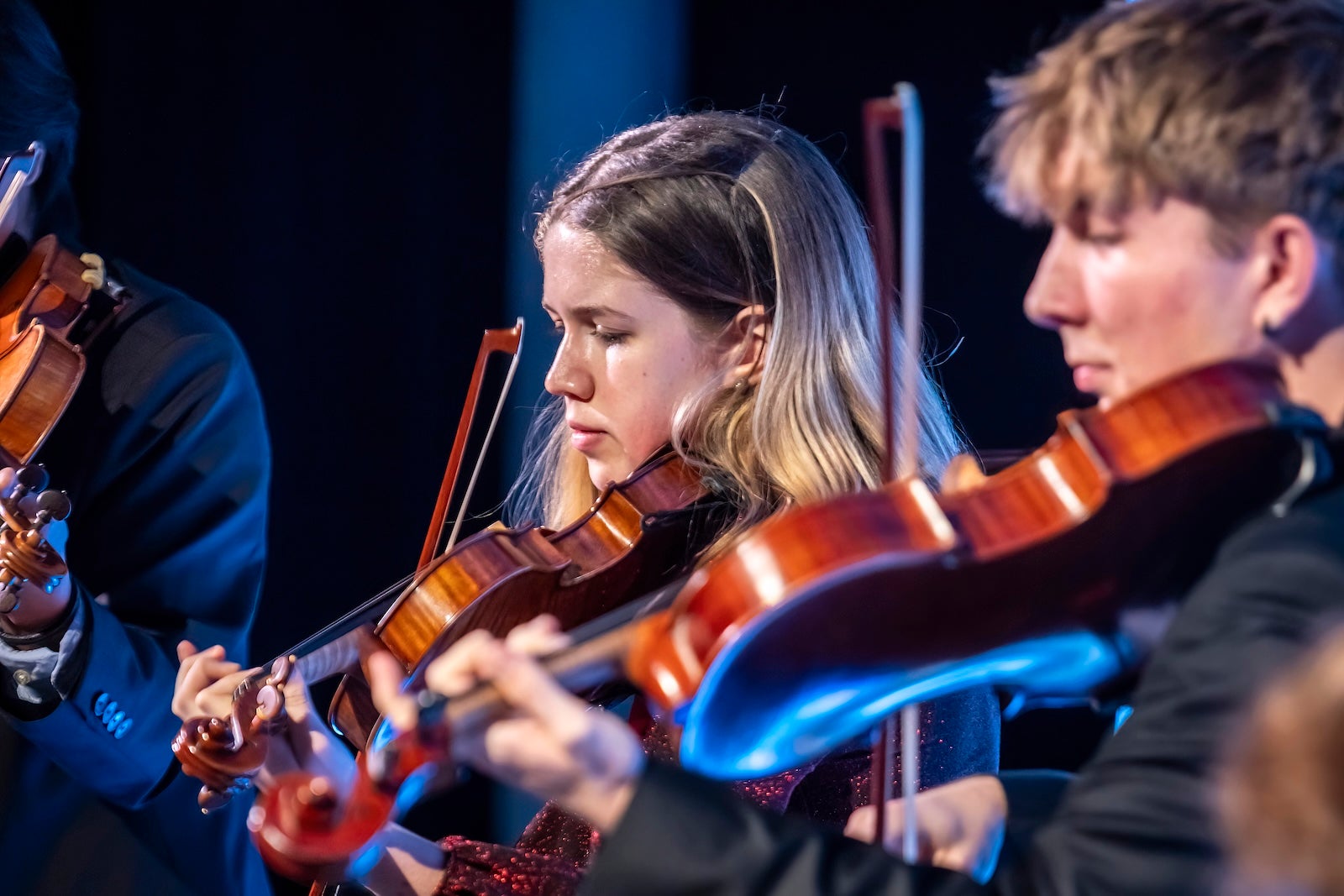 Academy students playing violin