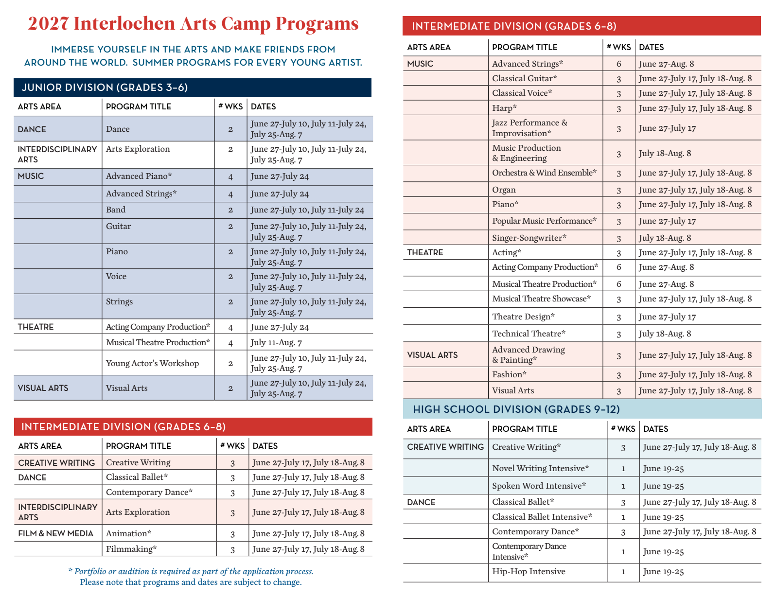 Interlochen Arts CAmp program guide thumbnail