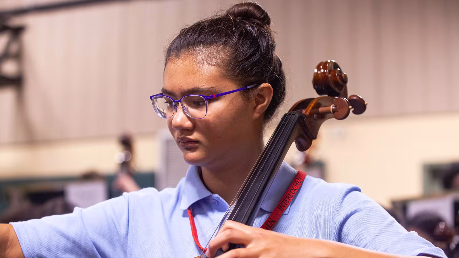 A girl playing cello