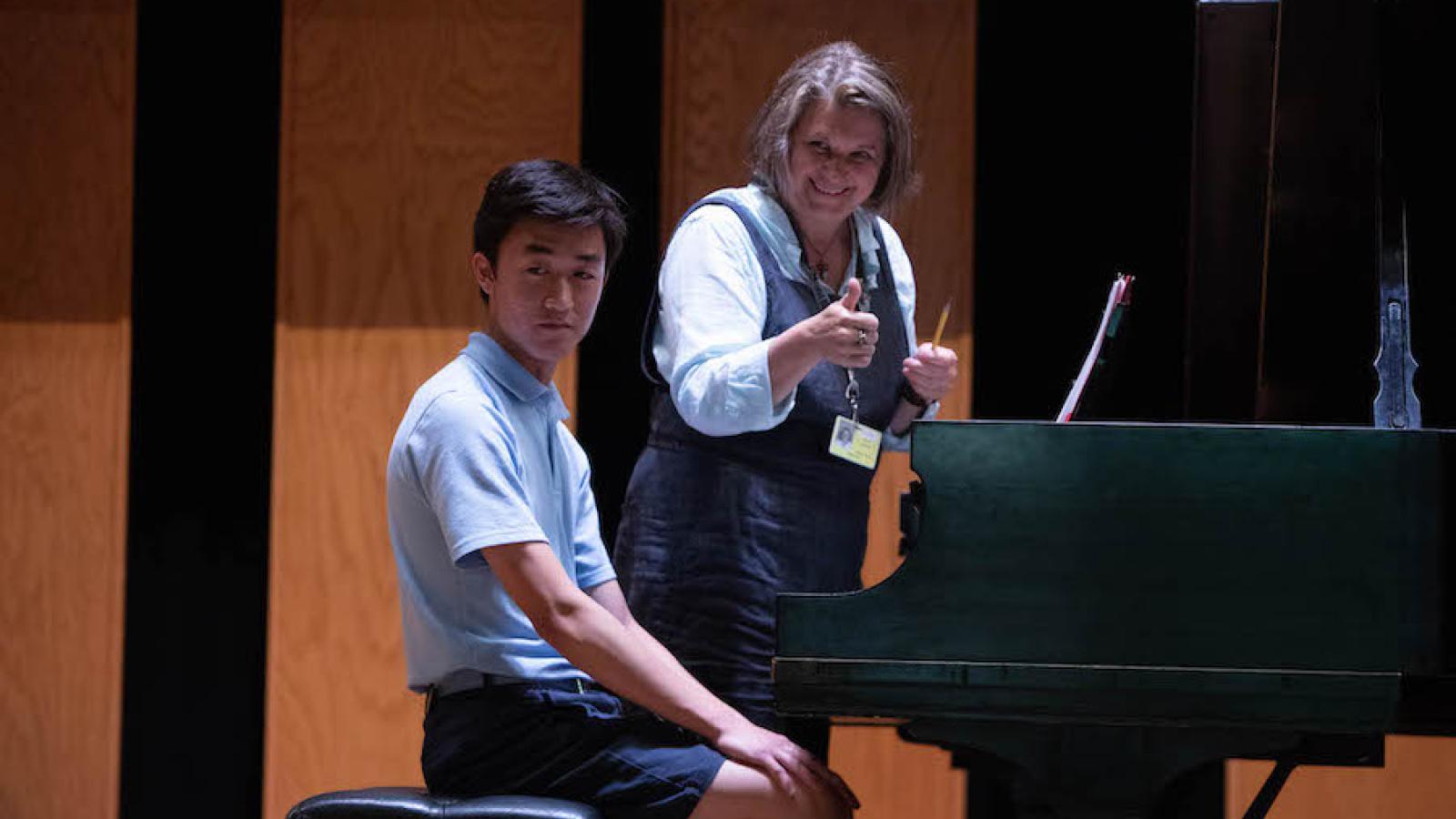 oliver chen at piano with instructor interlochen arts camp