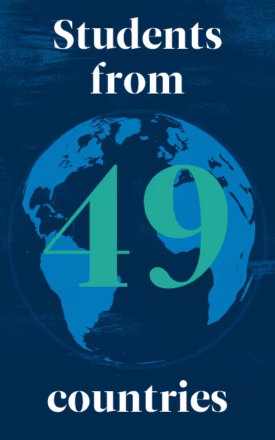 IAC students from 49 countries infographic stat