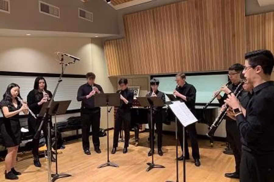 A group of oboists performing
