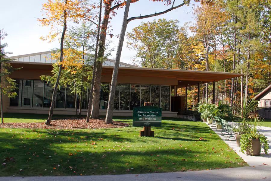 Dennison Center exterior on sunny fall day interlochen center for the arts