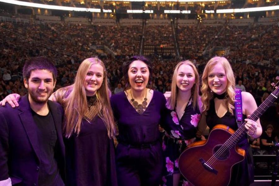 Interlochen Center for the Arts Singer-Songwriters on stage at PPG Paints Arena in Pittsburgh on April 5, 2017.