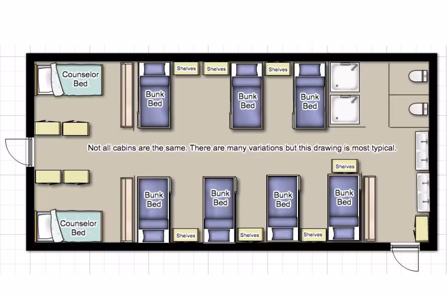 Illustration of a typical summer cabin