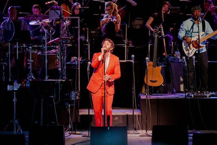 Josh Groban on stage at Kresge Auditorium on June 8, 2019.