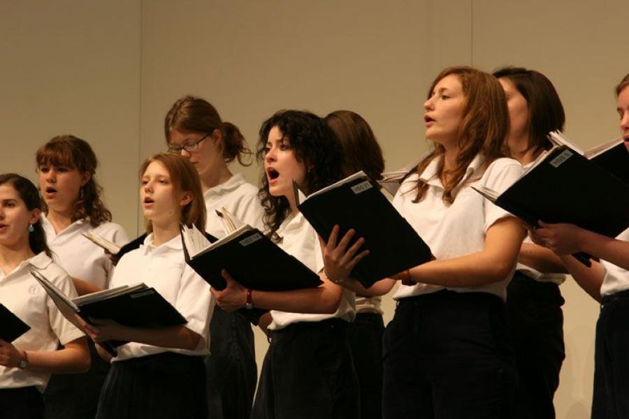 A group of young women singing
