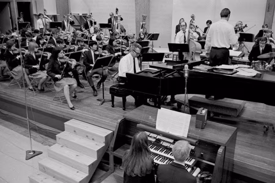 Dave Brubeck rehearses with the Studio Orchestra