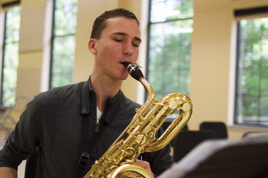 Saxophone Intensive student playing at Interlochen Arts Camp