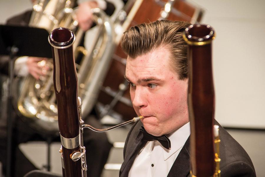 bassoon student rehearses at interlochen arts academy