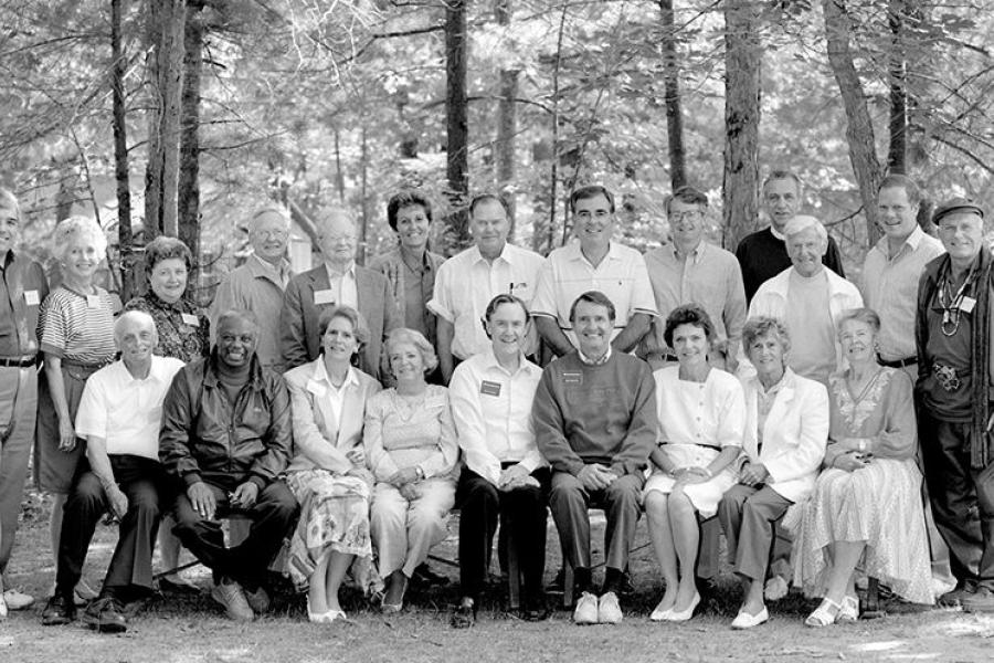 Keith with fellow trustees during a 1992 board meeting.