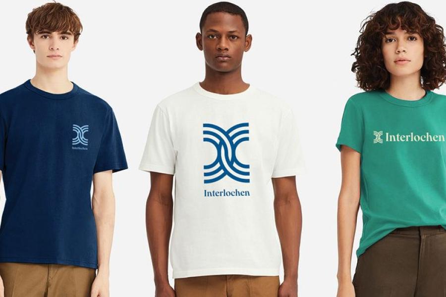 Examples of the Interlochen logo on T-shirts