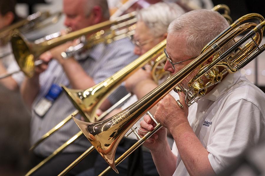 Photo of people playing trombone