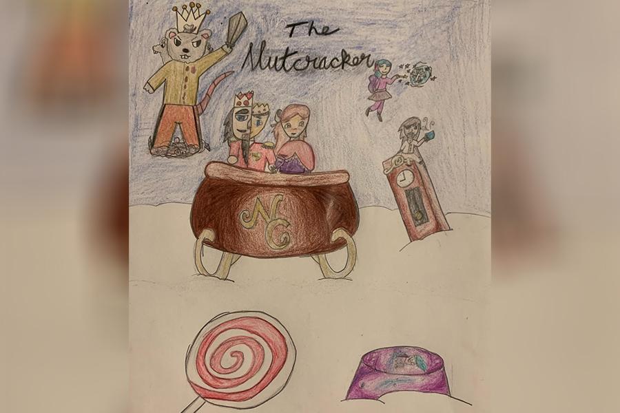 A drawing of a scene from "The Nutcracker" by Stella, age 10