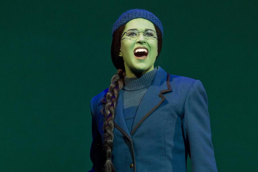 Carla Sticker as Elphaba in the national tour of Wicked (Photo by Joan Marcus)