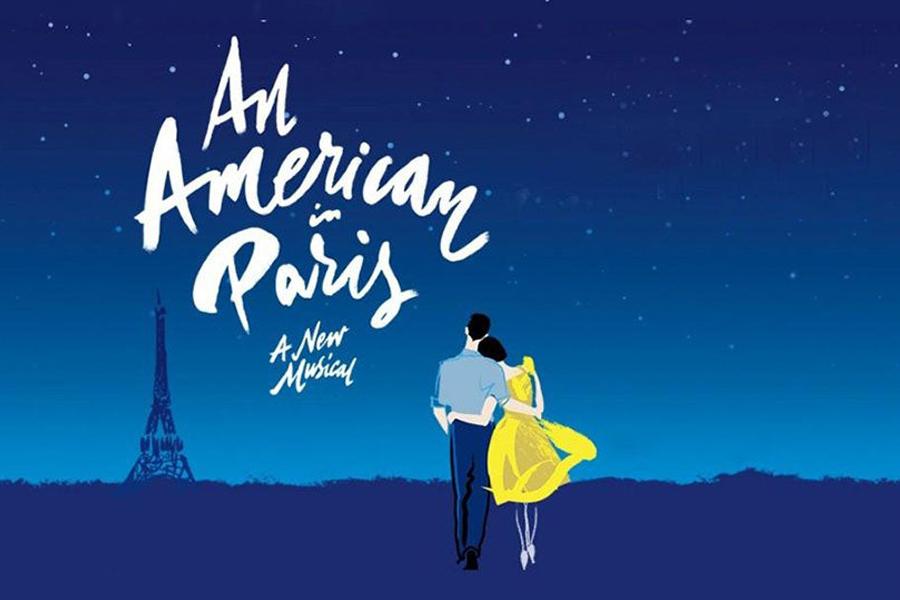 A cartoon image depicting a man and a woman holding each other as they stand in the view of the Eiffel tower at nighttime.