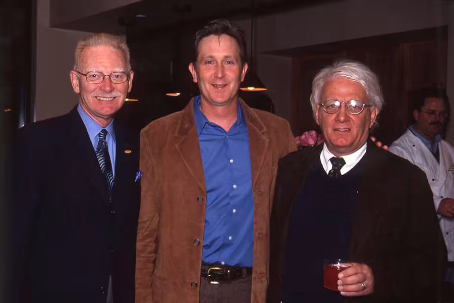 Ed Downing, Doug Stanton, and Mike Delp at the opening of The Writing House.
