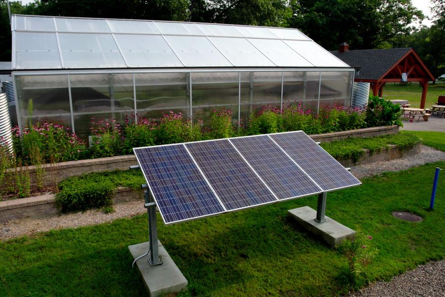 Solar panels at Interlochen Center for the Arts' Botanical Lab