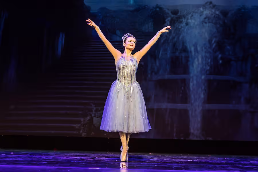 A ballerina on pointe.