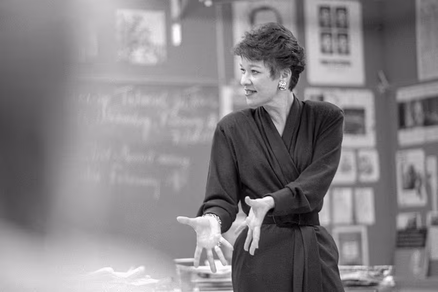 Jean Gaede teaches a class during the 1991-92 academic year.