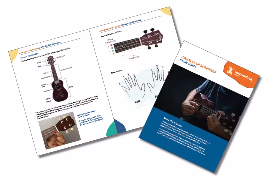 The first few pages of the Ukulele for Beginners study guide.