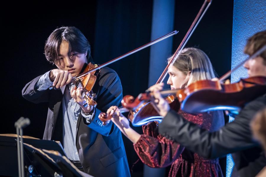 Interlochen Arts Academy violin students perform during Collage