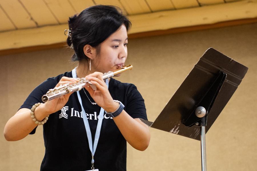 A flute intensive student practices at Interlochen Arts Camp