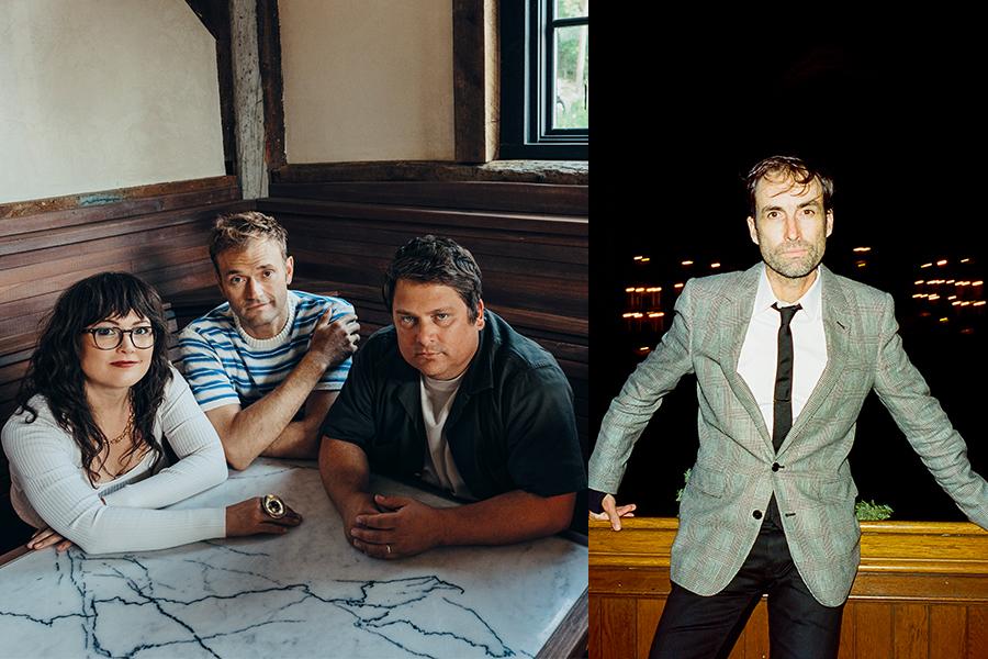 A side by side of photos of Andrew bird and the band Nickel Creek