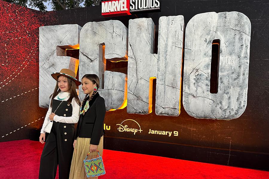Wren Gotts with Darnell Besaw (young Maya Lopez) at the Echo premiere