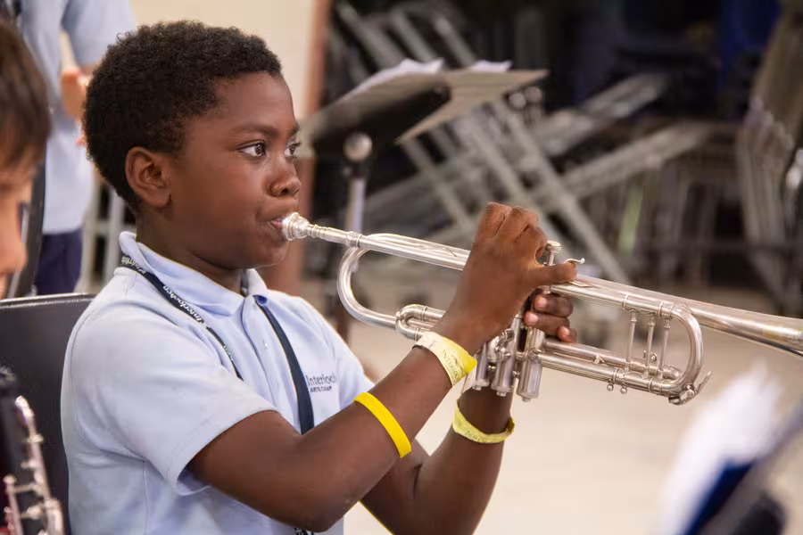 Camp junior band rehearsal
