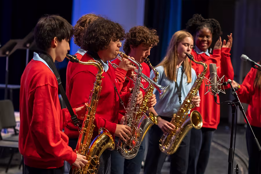 Jazz camp students performing in concert