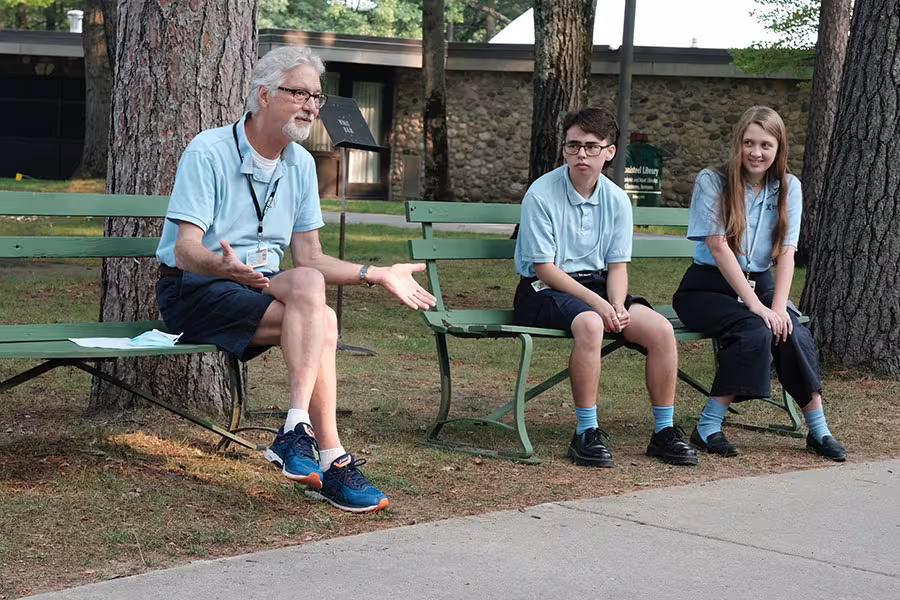 Jeff Norris works with Camp voice students
