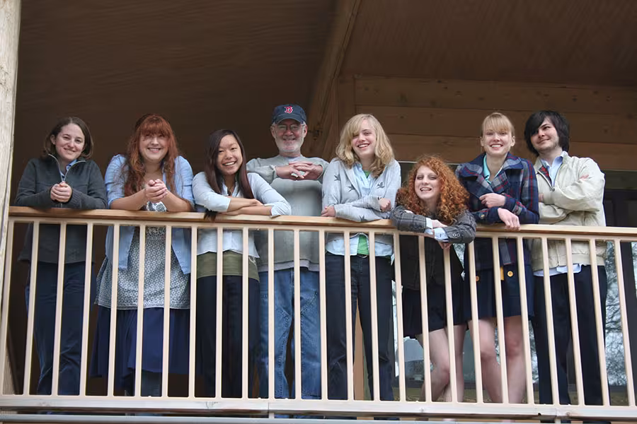 Driscoll with his workshop students in 2007-08