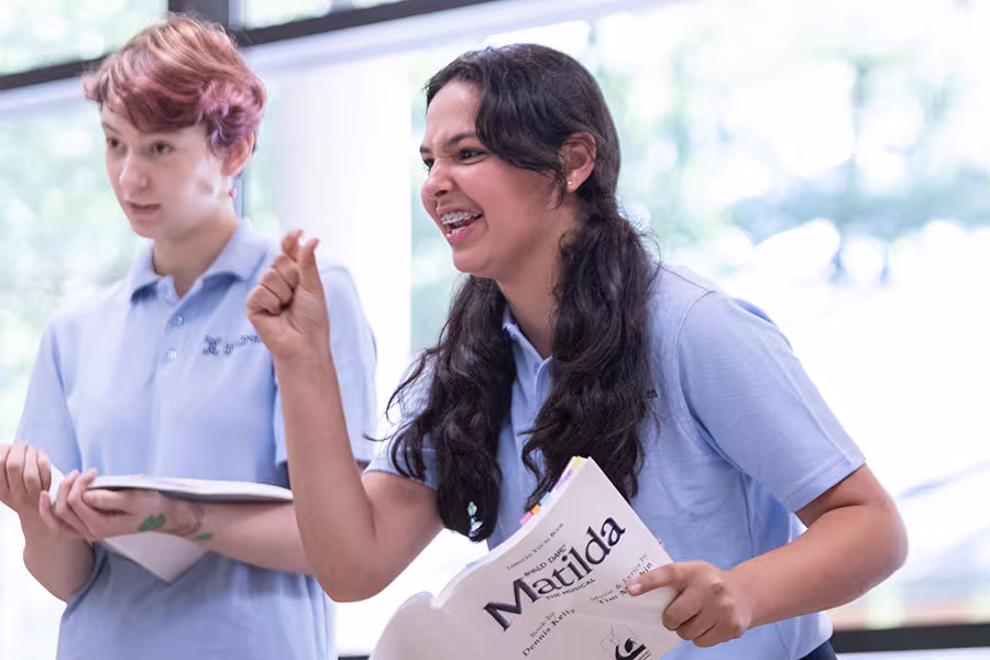 Intermediate Musical Theatre Production students rehearse Roald Dahl’s Matilda: The Musical.