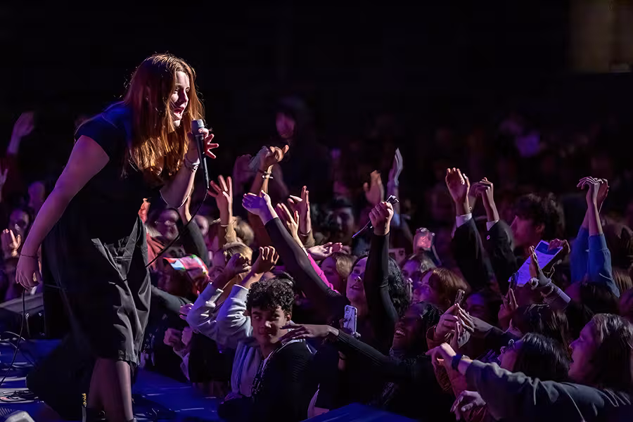 students rocking out