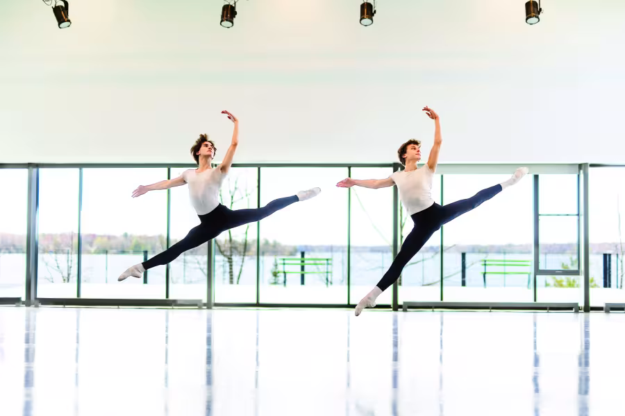 Male dancers jumping