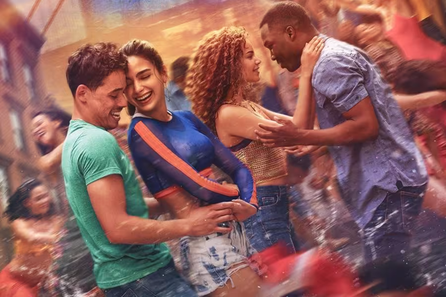 Two young couples dancing