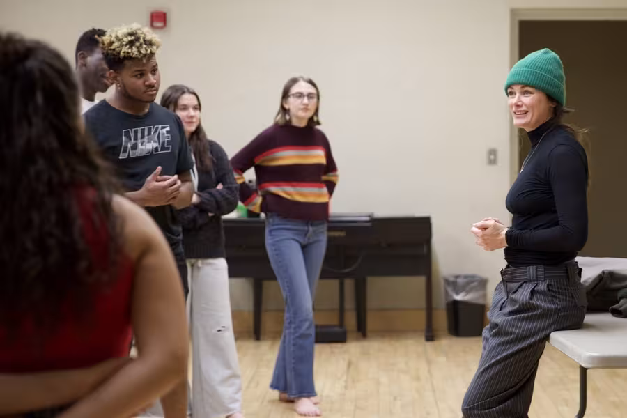 Kat Coiro works with Interlochen Arts Academy theatre students