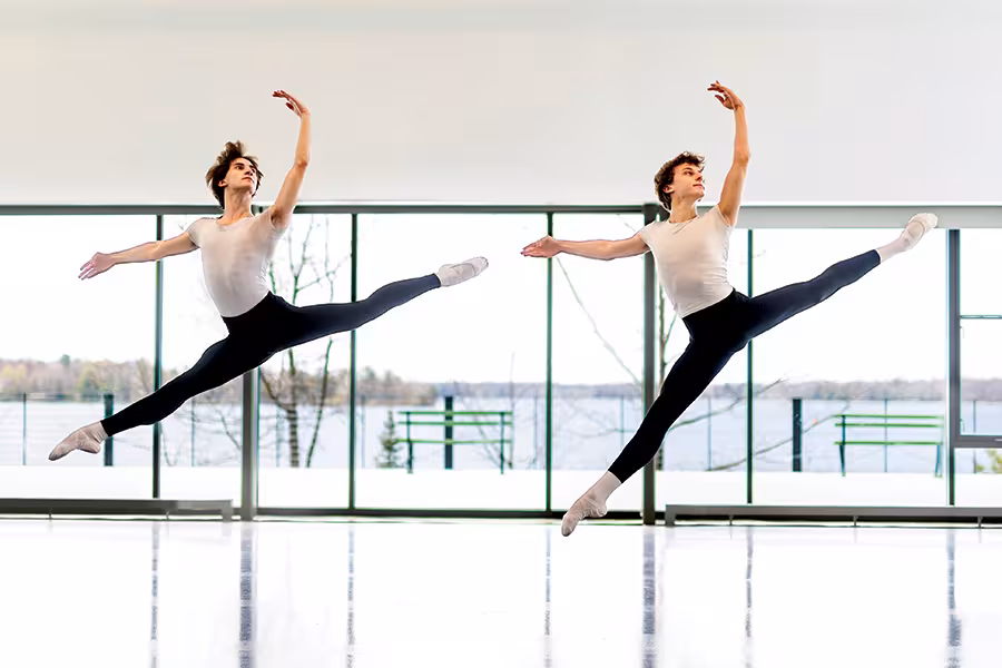 Arts Academy dance male students rehearse