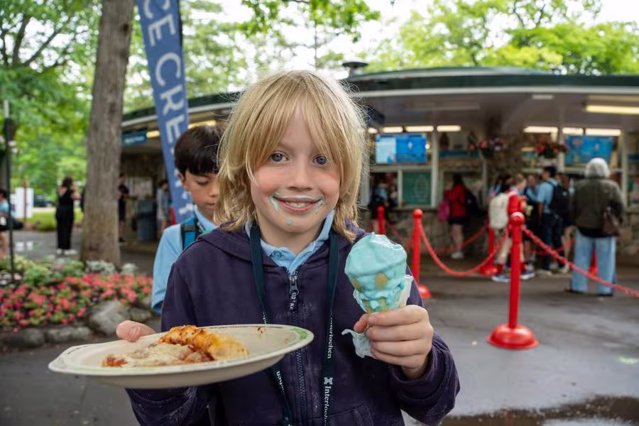 Interlochen Arts Camp student enjoys ice cream and pizza at the Melody Freeze
