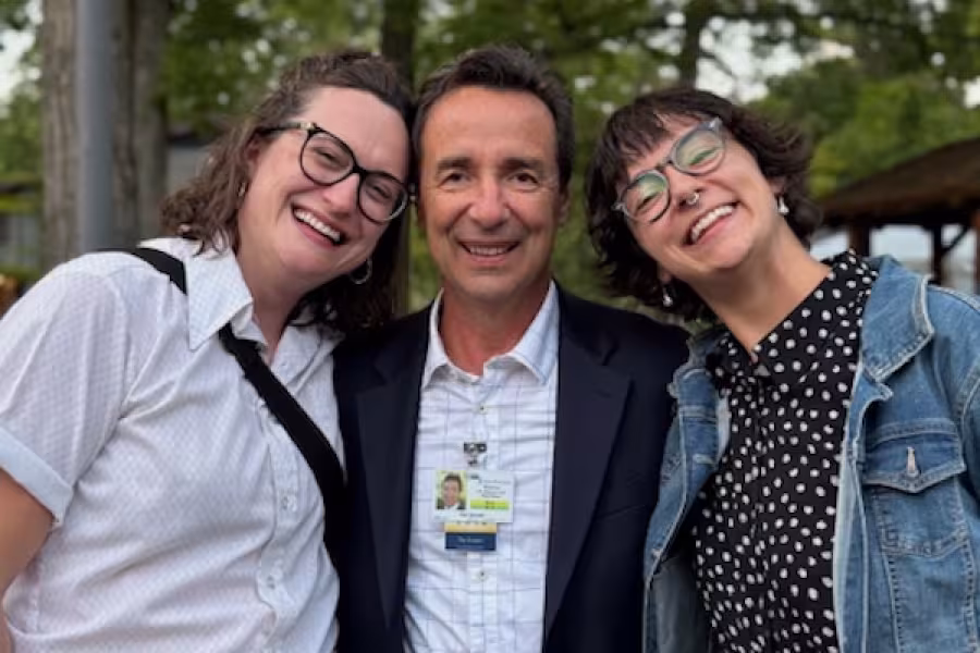 Pat Kessel (center) with daughters Jody (left) and Allie (right)
