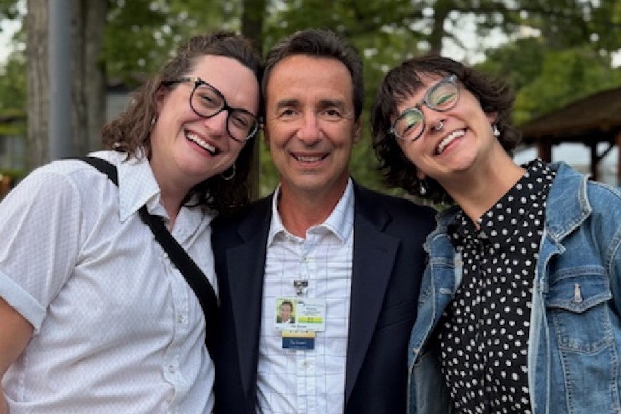 Pat Kessel (center) with daughters Jody (left) and Allie (right)