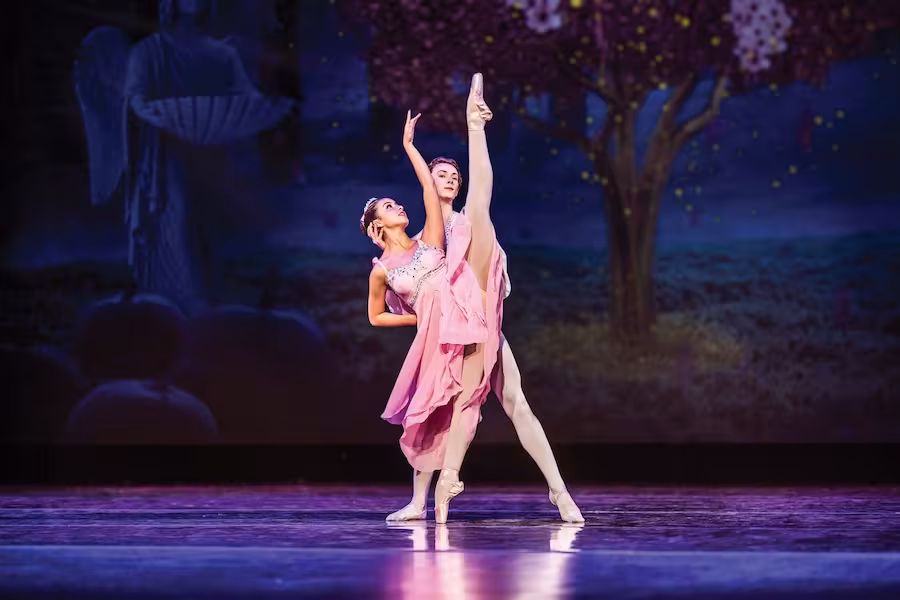 Two Interlochen Arts Academy dancers perform in Cinderella.