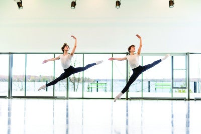 Male dancers jumping