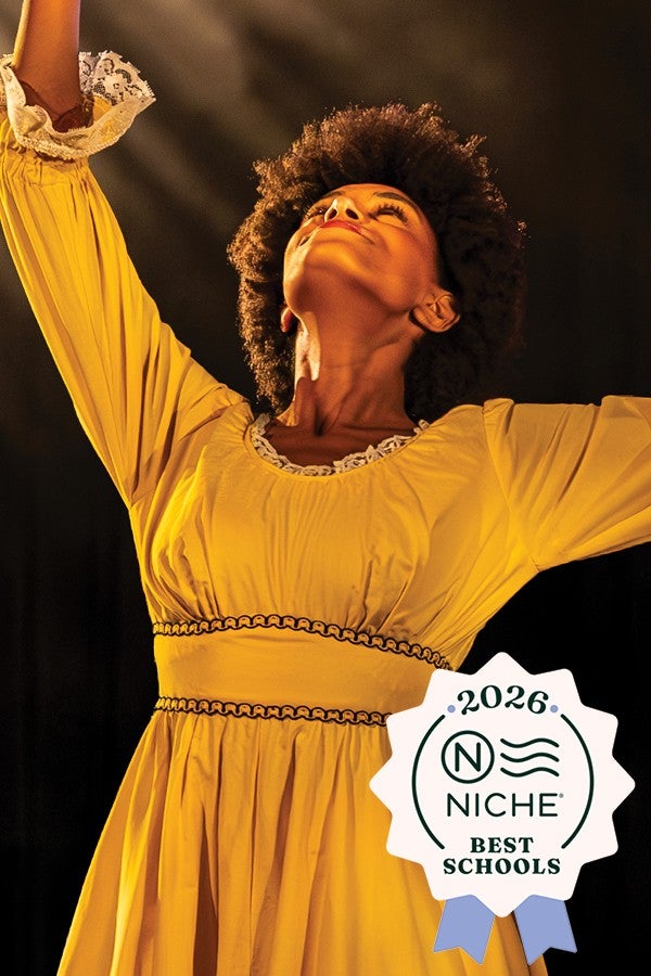 An Interlochen Arts Academy student performs theatre