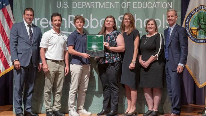 The Interlochen delegation, including Pat Kessel (second from left), Cookie Dutch (third from left), Emily Umbarger (fourth from right), Lauren Greene (third from right), and Cindy Hann (second from right) with representatives from the U.S. Department of Education.