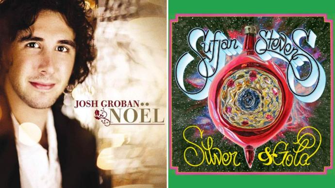 The album artwork for Josh Groban's "Noël" and Sufjan Stevens' "Silver and Gold" 