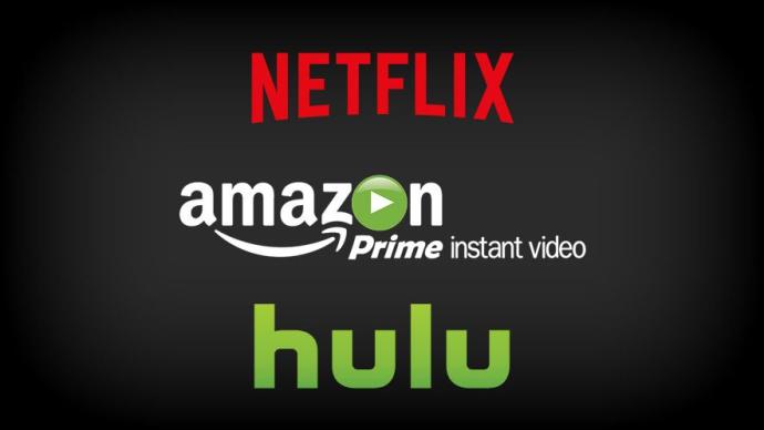 Logos for Netflix, Amazon Prime, and Hulu