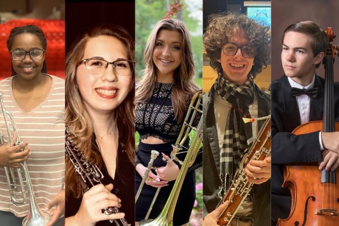 The current Arts Academy students who will take part in NYO-USA this summer.